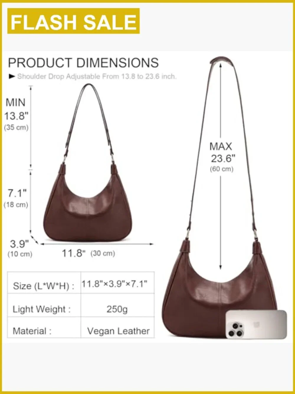 Ultra Soft Foldable Vegan Leather Crossbody Hobo Handbag Tote Purse